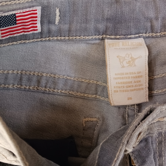 Exclusive True Religion Halle Super Skinny Grey Denim Jeans 26 - Picture 6 of 8